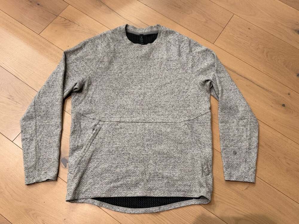 Lululemon At Ease Textured Knit Crewneck Pullover Sweatshirt Gray Men's Medium